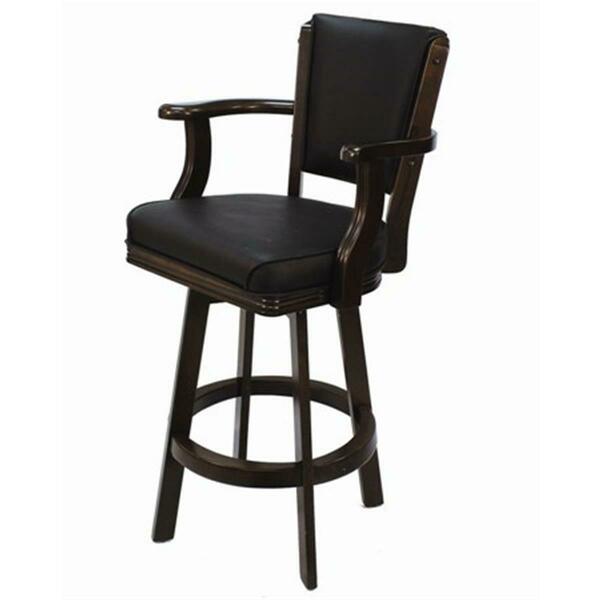 Ram Game Room 30 In. Seat Height Backed Swivel Arms Barstool - Cappuccino BSTL2-CAP